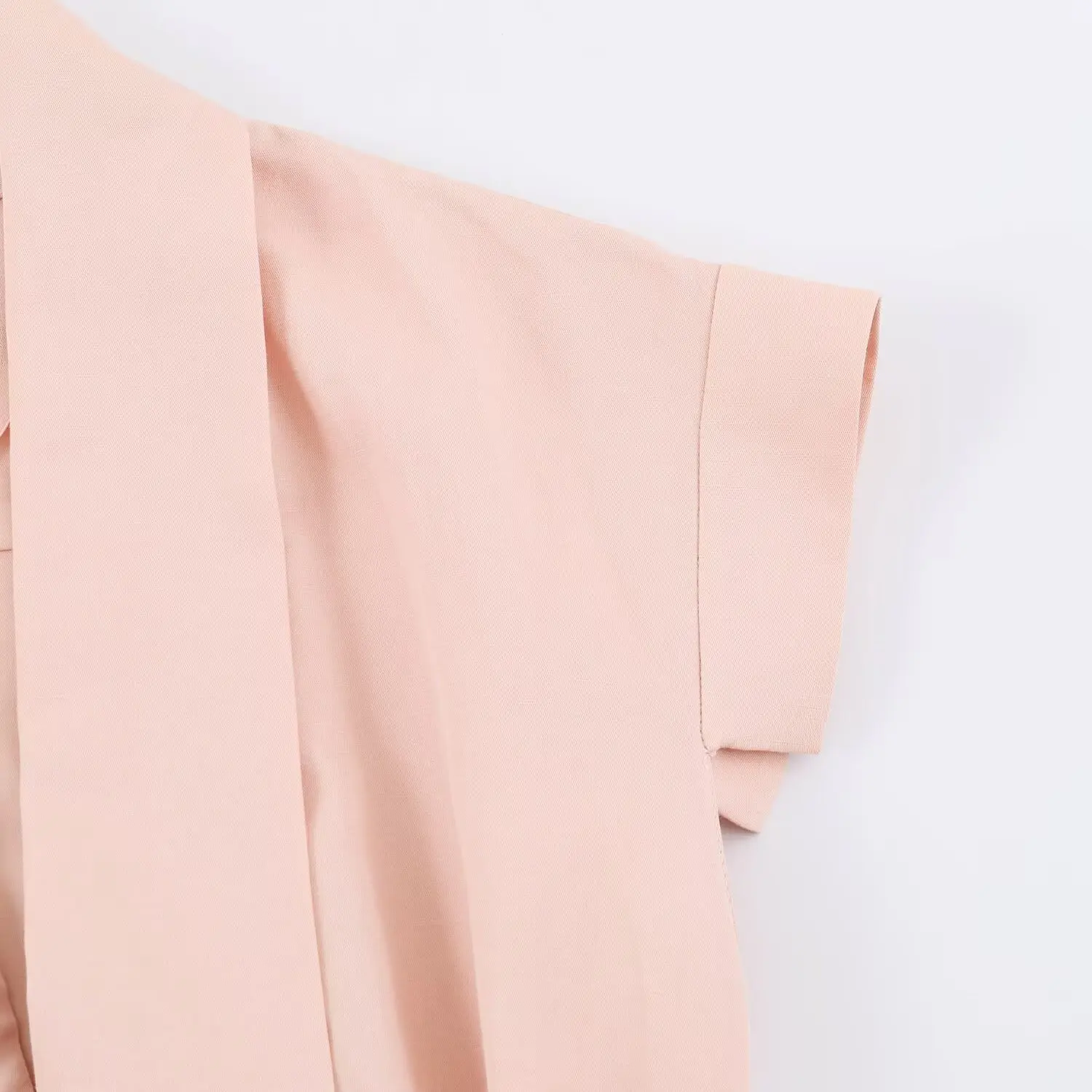 BSAY 2026 Women V Neck Cap Sleeve Midi Dress Self Tie Belt Waist Shirt Style A Line Solid Color Elegant Summer Casual Long Dress