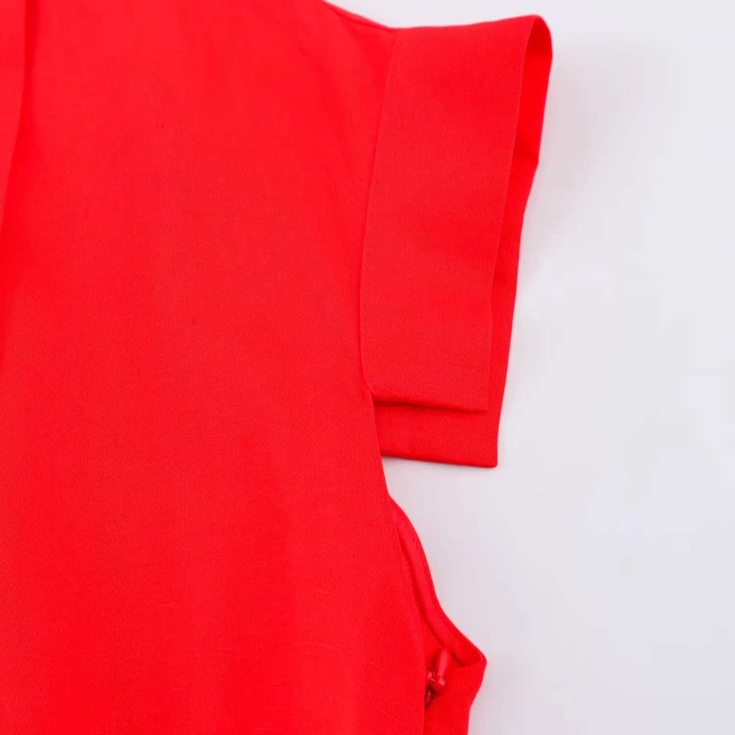 BSAY 2026 Women V Neck Cap Sleeve Midi Dress Self Tie Belt Waist Shirt Style A Line Solid Color Elegant Summer Casual Long Dress