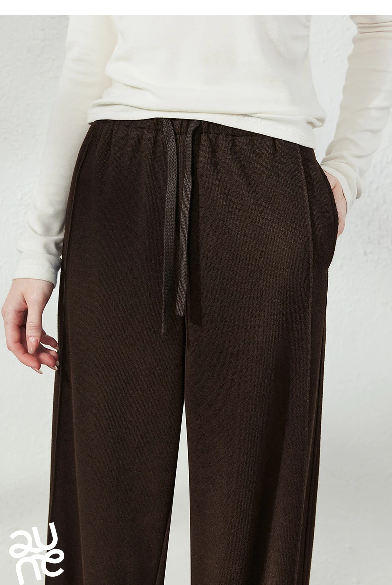 TOYOUTH Women's Glutinous Rice Velvet Straight Leg Pants 2026 Autumn New Soft Hip Concealing Leg Shaping Relaxed Trousers
