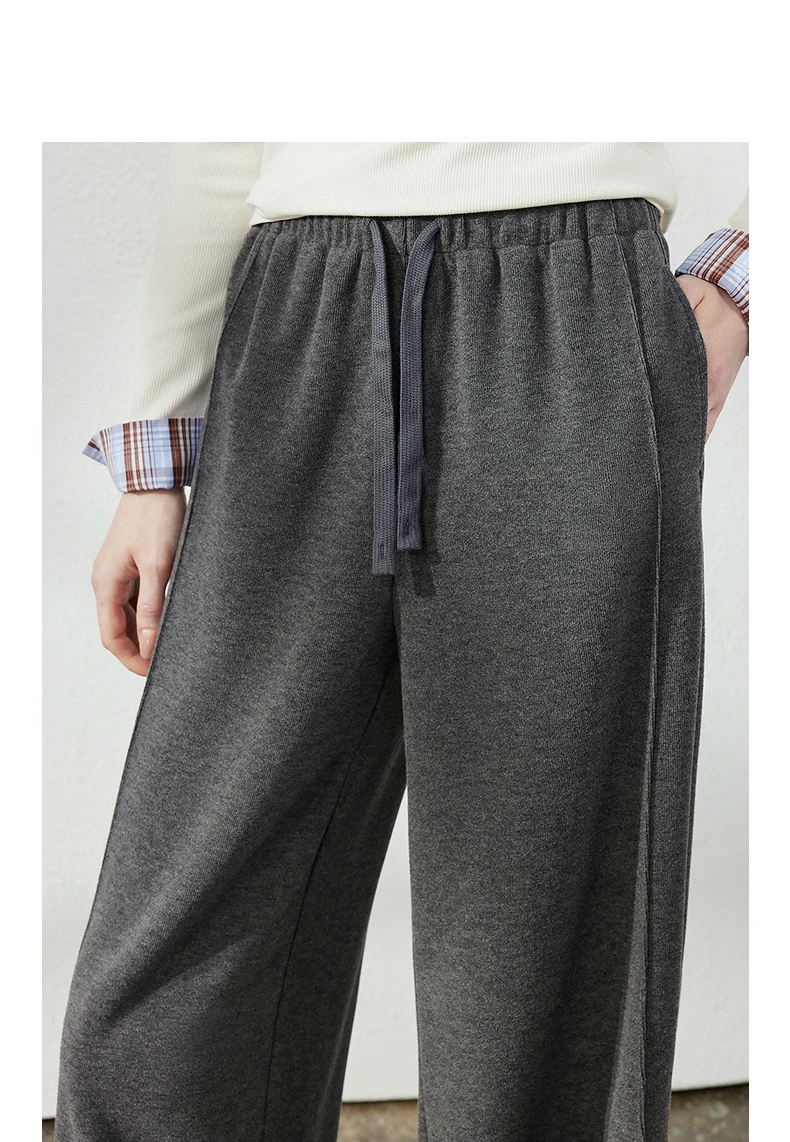 TOYOUTH Women's Glutinous Rice Velvet Straight Leg Pants 2026 Autumn New Soft Hip Concealing Leg Shaping Relaxed Trousers