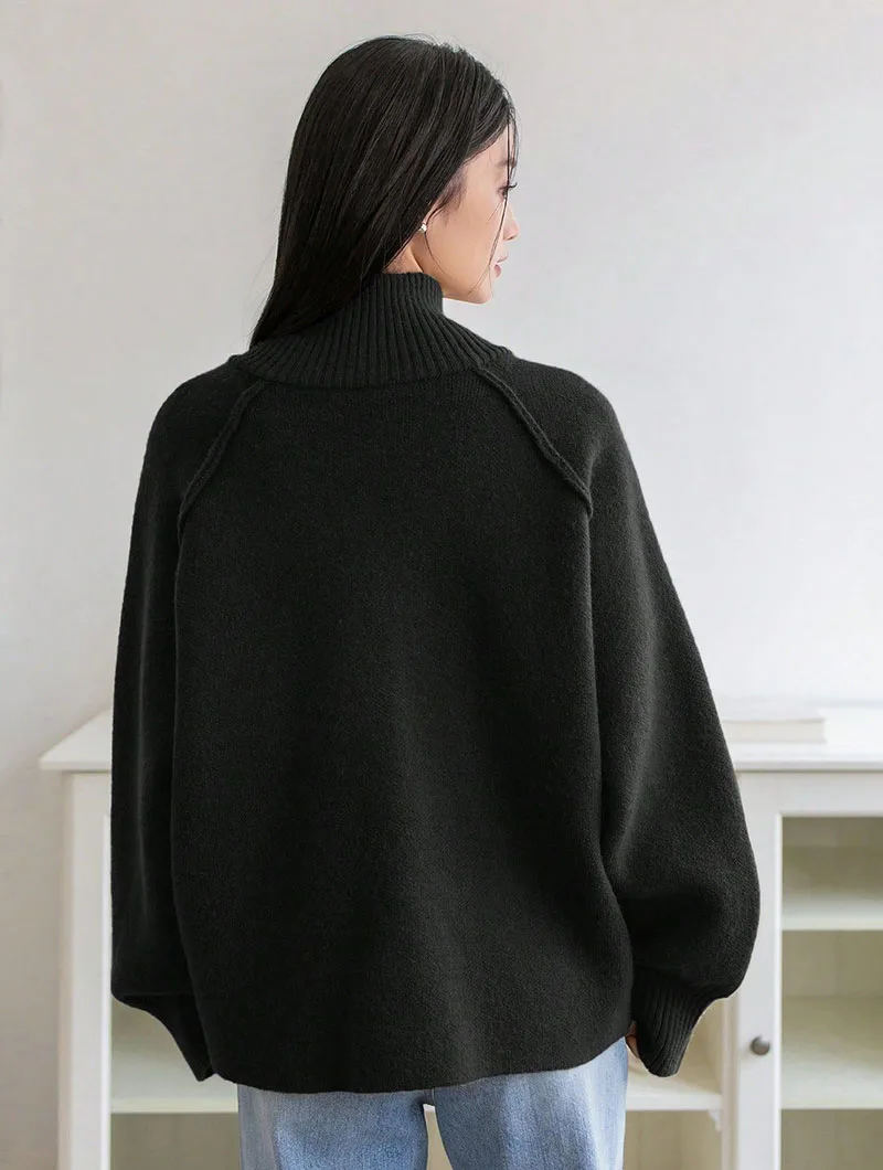 Lazy Style Sweater Jacket for Women 2026 Autumn Winter Thicken Warm Soft Knitted Cardigans Fashion Zipper Stand Collar Cardigan