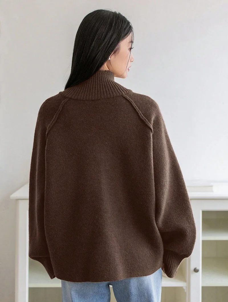 Lazy Style Sweater Jacket for Women 2026 Autumn Winter Thicken Warm Soft Knitted Cardigans Fashion Zipper Stand Collar Cardigan