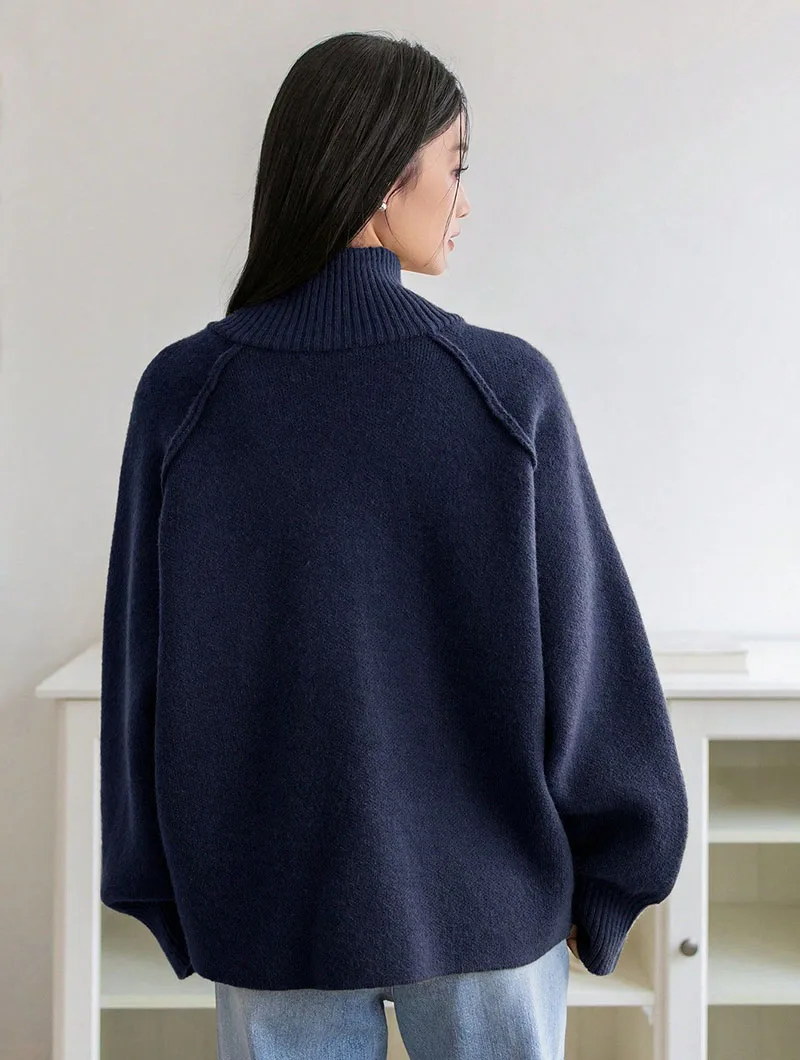 Lazy Style Sweater Jacket for Women 2026 Autumn Winter Thicken Warm Soft Knitted Cardigans Fashion Zipper Stand Collar Cardigan