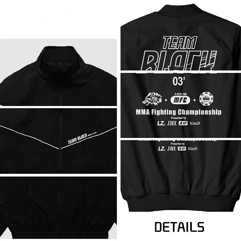 Unisex Black Zipper Jacket, Jinx Manhwa Team Black Jaekyung Cosplay Coat MMA Fight Championship Casual Costume