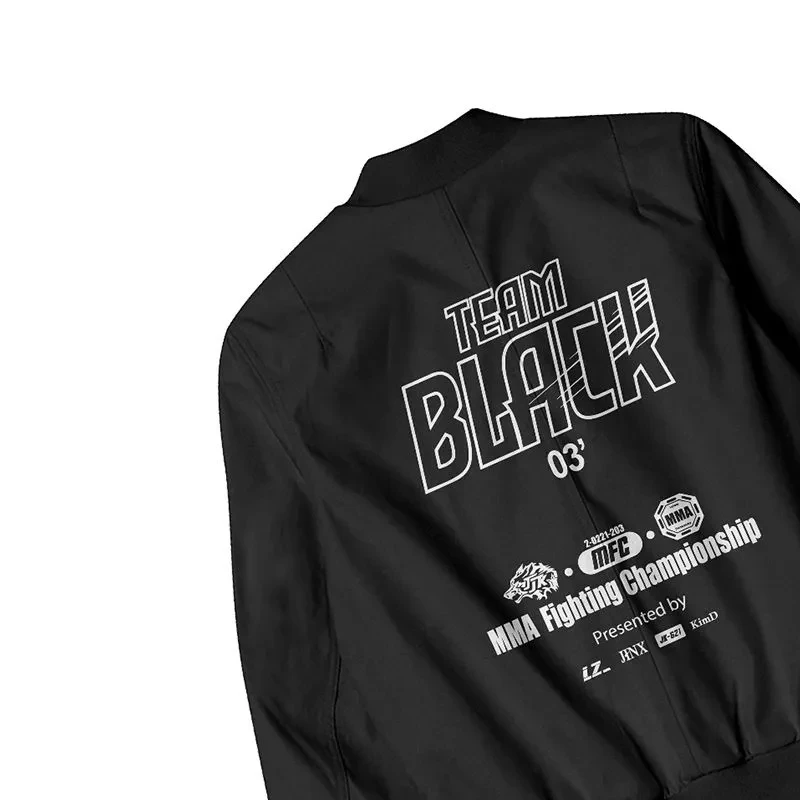 Unisex Black Zipper Jacket, Jinx Manhwa Team Black Jaekyung Cosplay Coat MMA Fight Championship Casual Costume