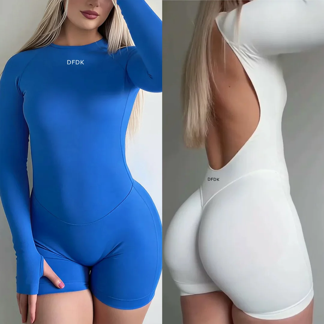 DFDK Women's New Yoga Seamless Slimming, Abdominal Tightening, Quick Drying Fitness Stretch Jumpsuit