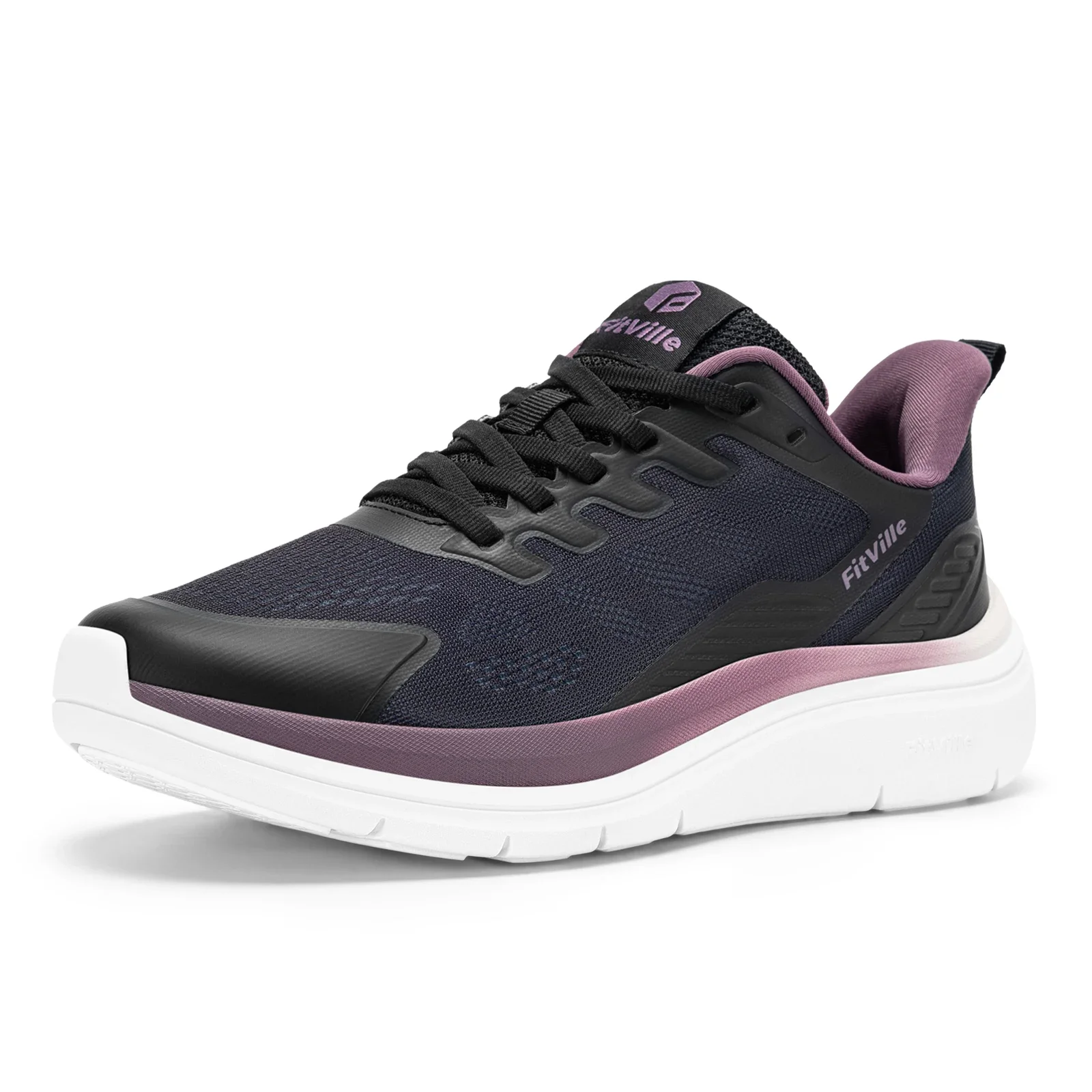 FitVille Women's Extra Wide Walking Sneakers, Breathable Lightweight Running Shoes with Arch Support for Flat Feet and Heel Pain
