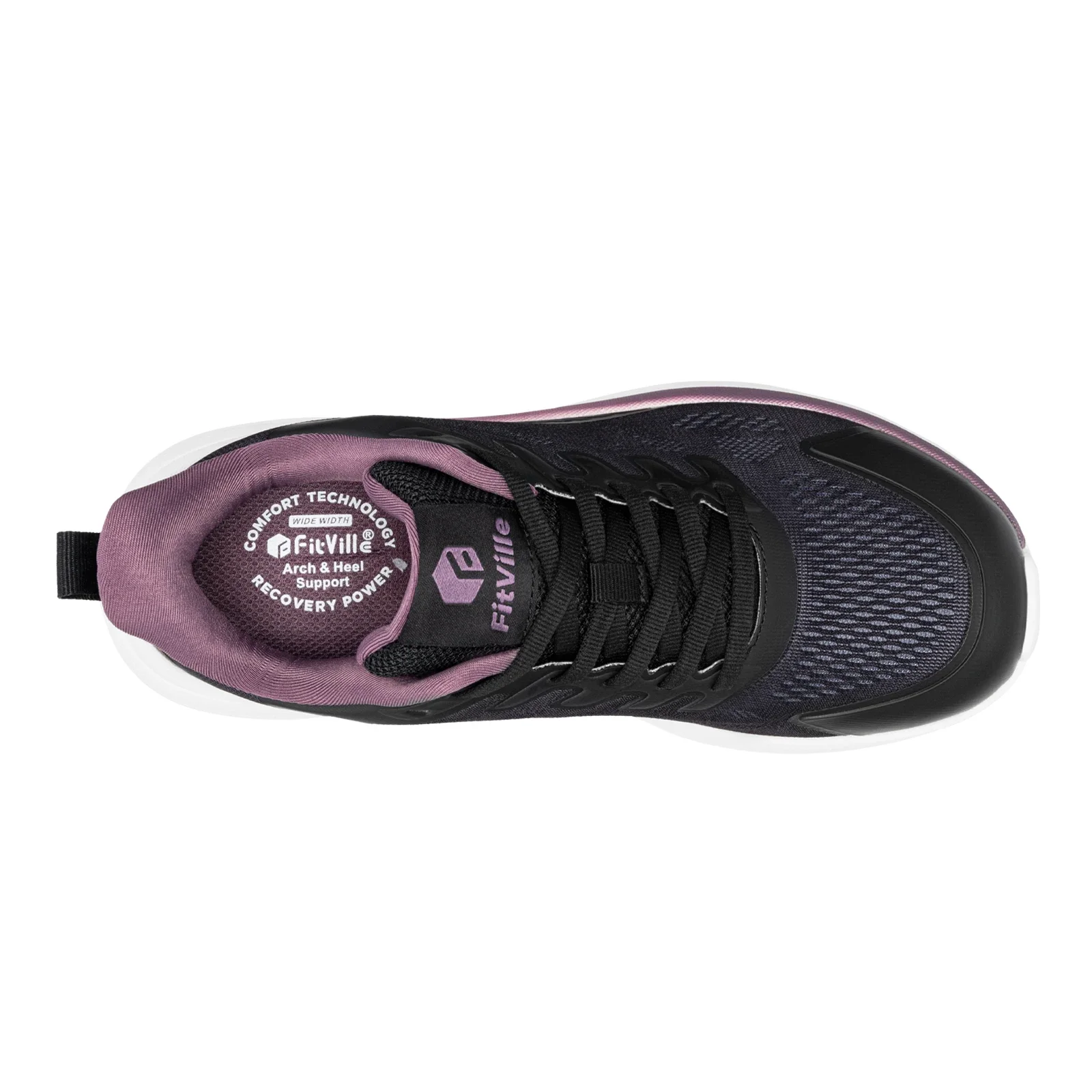 FitVille Women's Extra Wide Walking Sneakers, Breathable Lightweight Running Shoes with Arch Support for Flat Feet and Heel Pain
