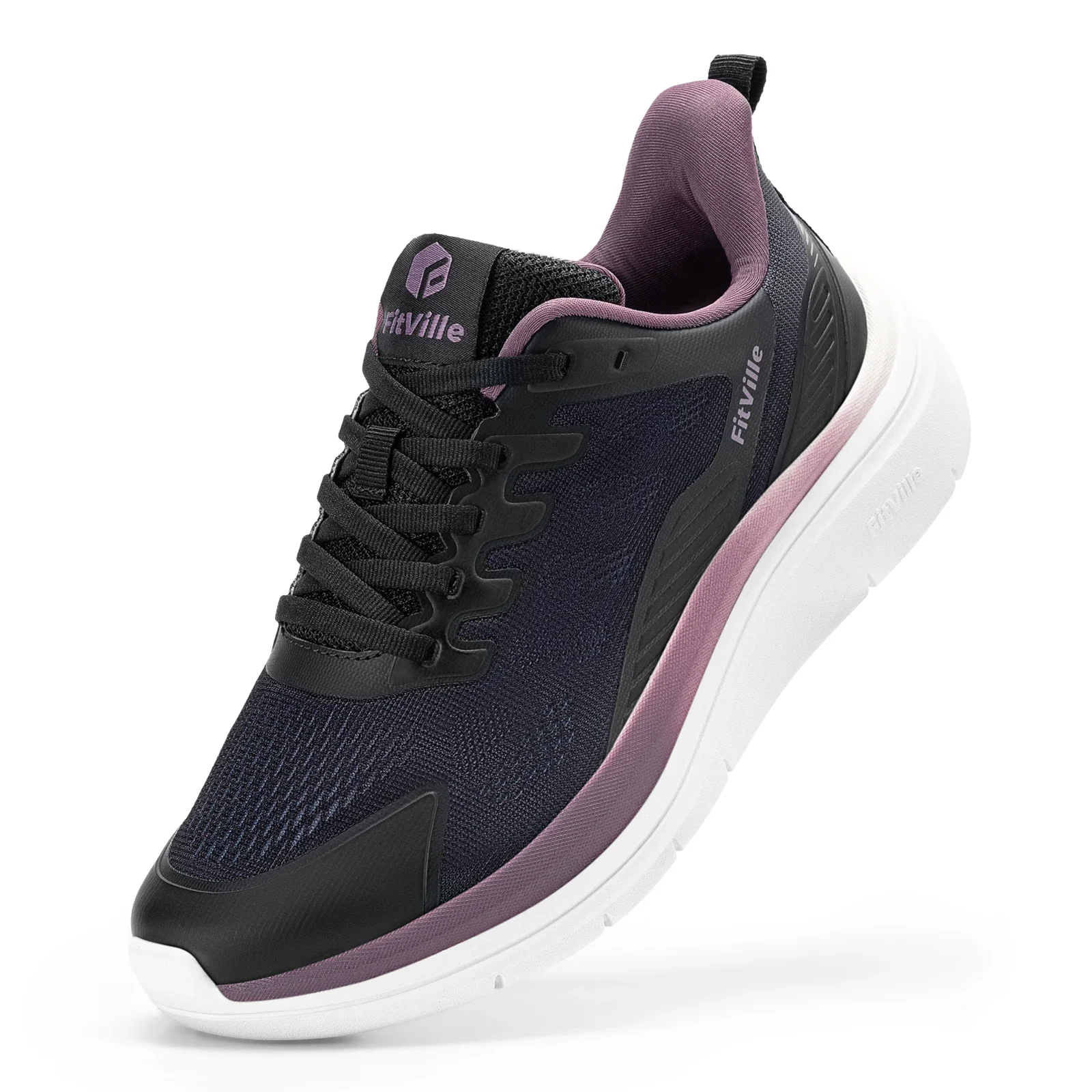 FitVille Women's Extra Wide Walking Sneakers, Breathable Lightweight Running Shoes with Arch Support for Flat Feet and Heel Pain