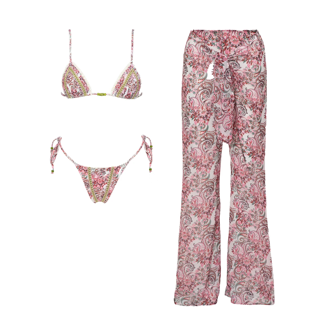 Micro Bikini Set Women Swimsuit Swimwear Lace 2026 Sexy Female Beachwear Pants Bathing Suit Floral Bikini Swimming Suit Biquini