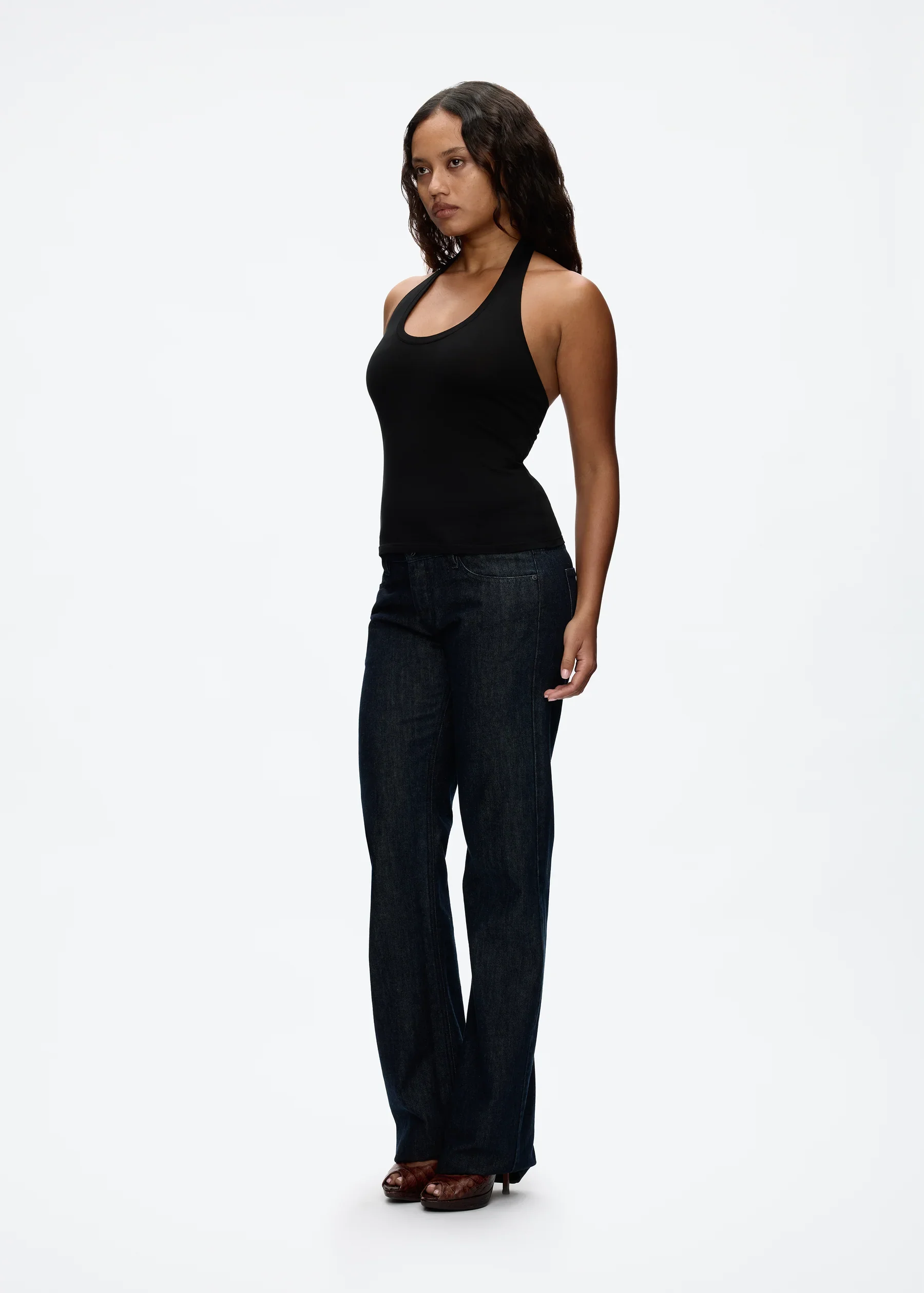 Tank Halter Neck Camisole High Elasticity Slim Fit Backless Top U-Neck Halter Backless Slim Fit Camisole Versatile Outerwear Base Shirt Spicy Girl Style Sleeveless Top