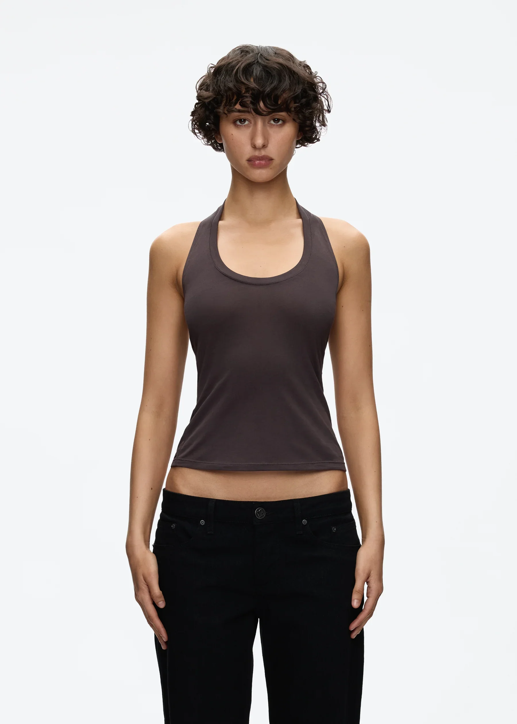 Tank Halter Neck Camisole High Elasticity Slim Fit Backless Top U-Neck Halter Backless Slim Fit Camisole Versatile Outerwear Base Shirt Spicy Girl Style Sleeveless Top