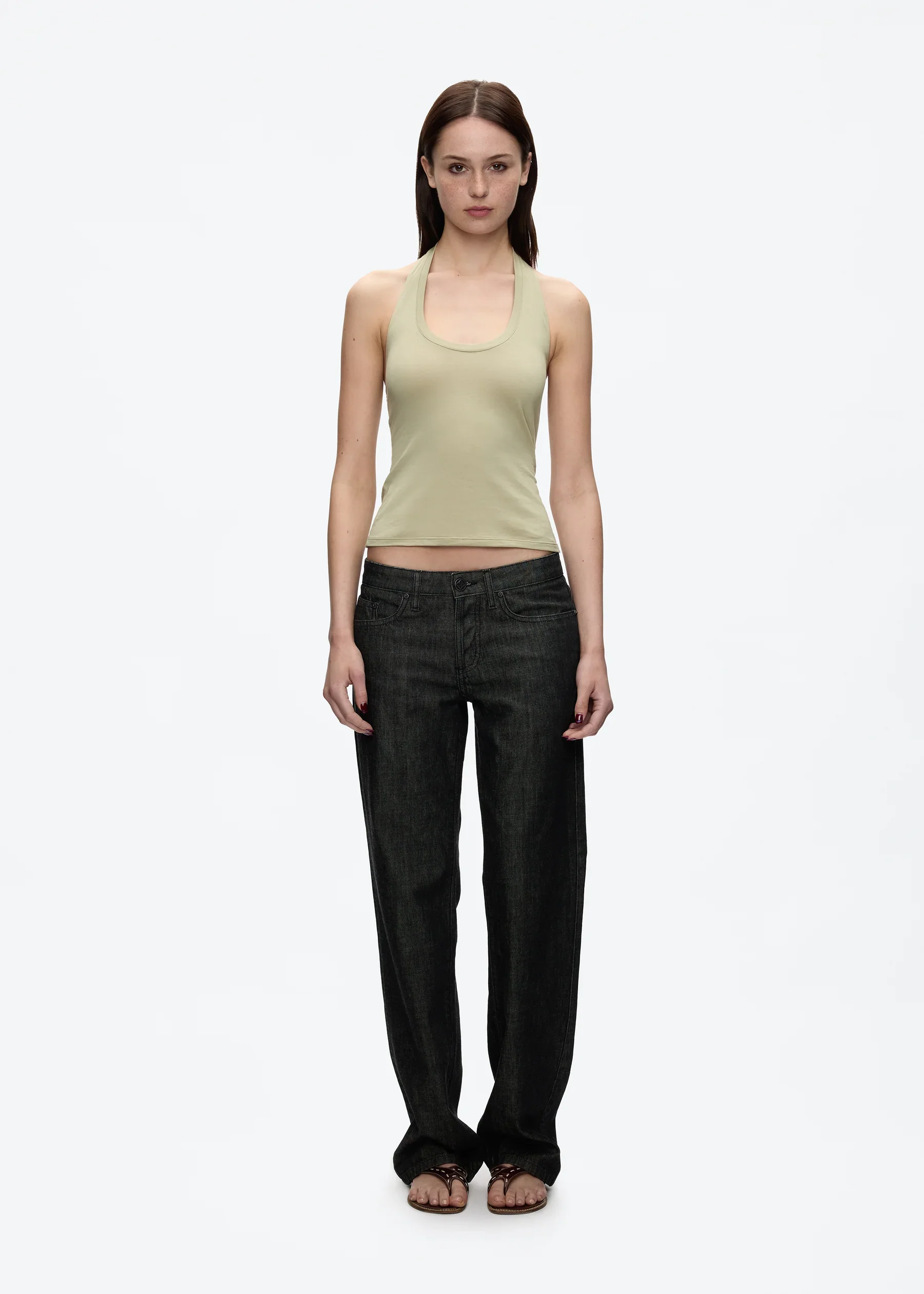 Tank Halter Neck Camisole High Elasticity Slim Fit Backless Top U-Neck Halter Backless Slim Fit Camisole Versatile Outerwear Base Shirt Spicy Girl Style Sleeveless Top