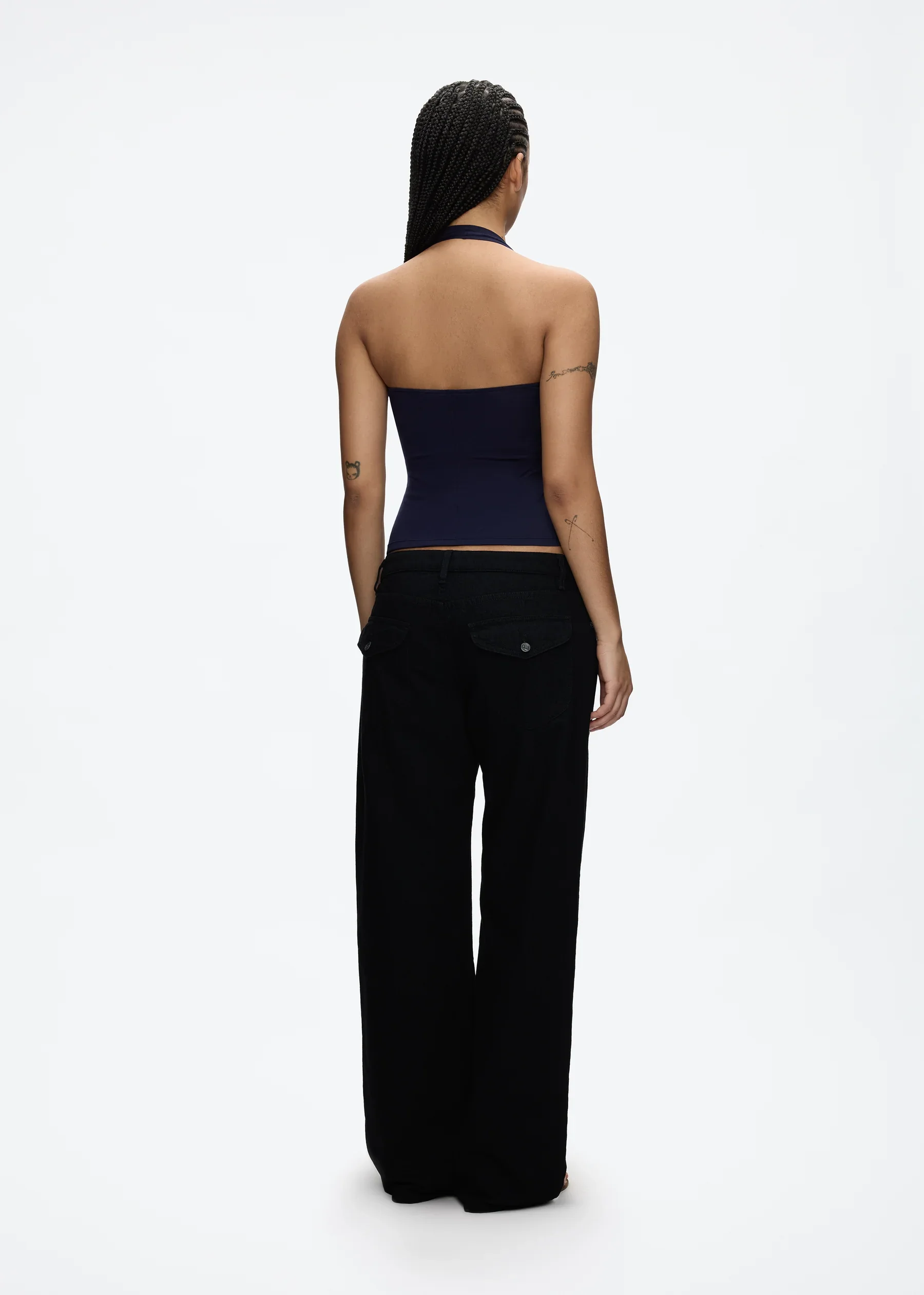 Tank Halter Neck Camisole High Elasticity Slim Fit Backless Top U-Neck Halter Backless Slim Fit Camisole Versatile Outerwear Base Shirt Spicy Girl Style Sleeveless Top