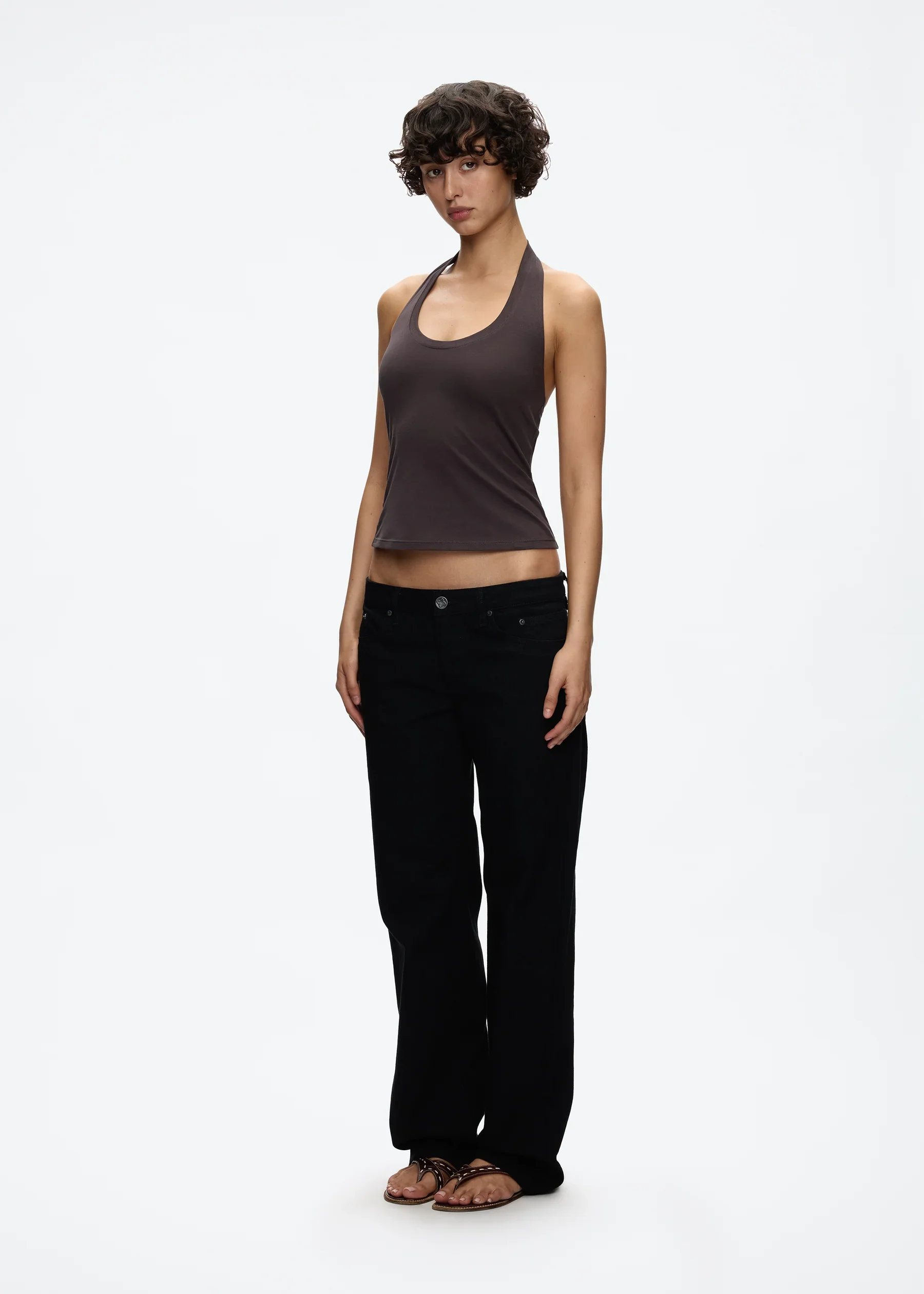 Tank Halter Neck Camisole High Elasticity Slim Fit Backless Top U-Neck Halter Backless Slim Fit Camisole Versatile Outerwear Base Shirt Spicy Girl Style Sleeveless Top