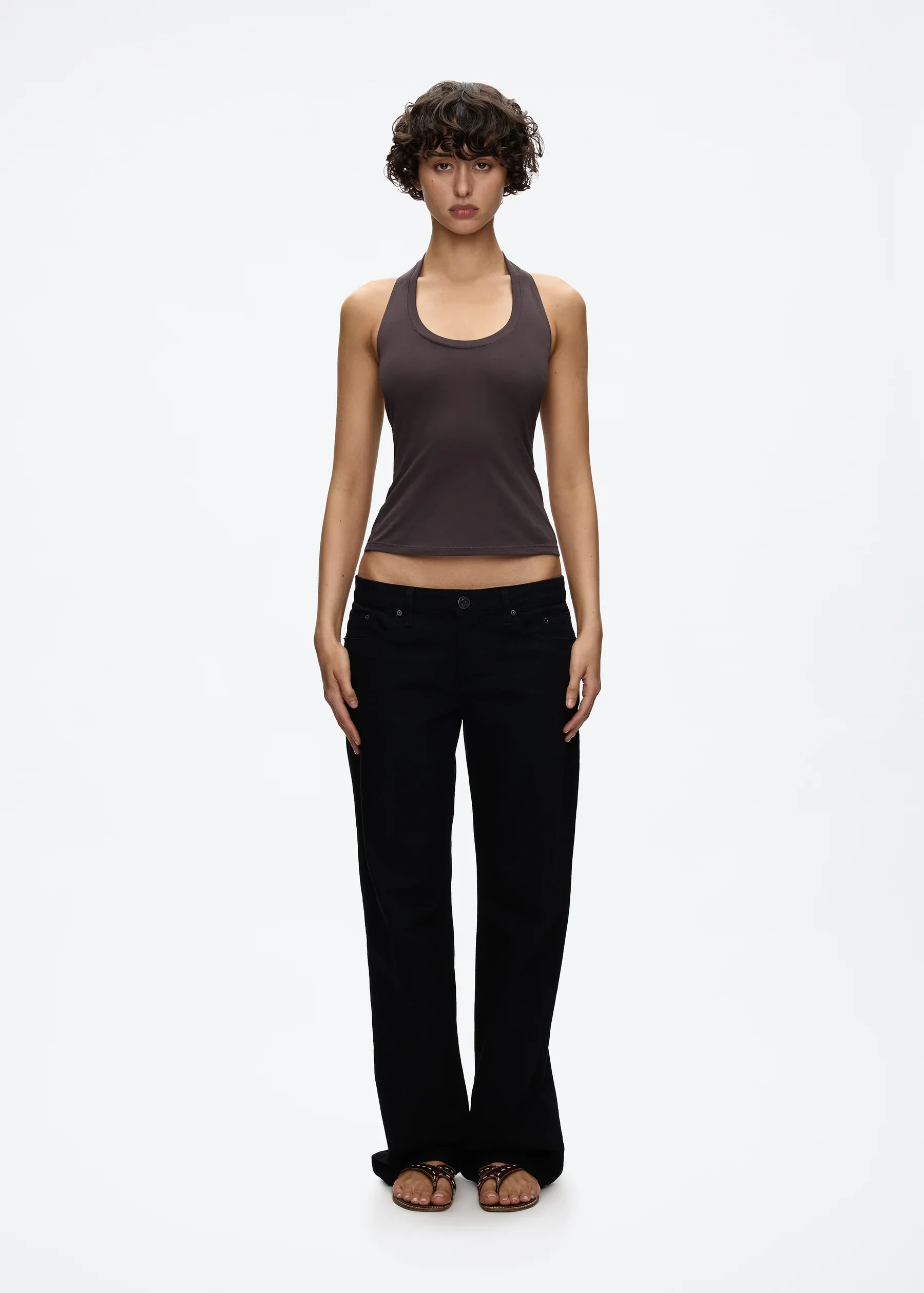 Tank Halter Neck Camisole High Elasticity Slim Fit Backless Top U-Neck Halter Backless Slim Fit Camisole Versatile Outerwear Base Shirt Spicy Girl Style Sleeveless Top