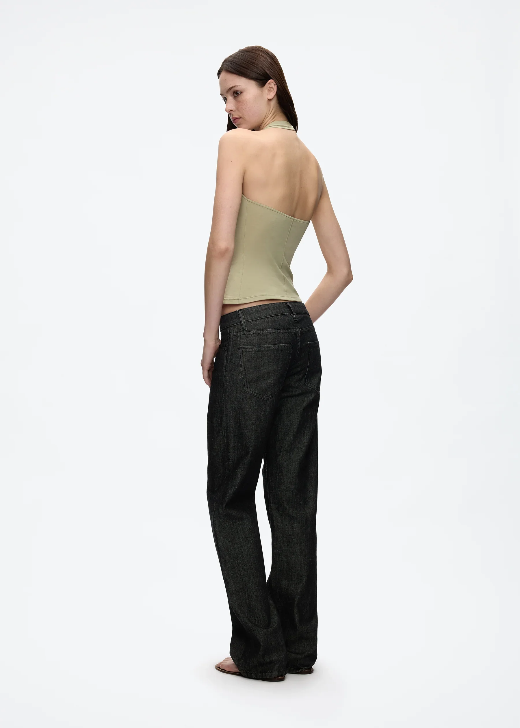 Tank Halter Neck Camisole High Elasticity Slim Fit Backless Top U-Neck Halter Backless Slim Fit Camisole Versatile Outerwear Base Shirt Spicy Girl Style Sleeveless Top