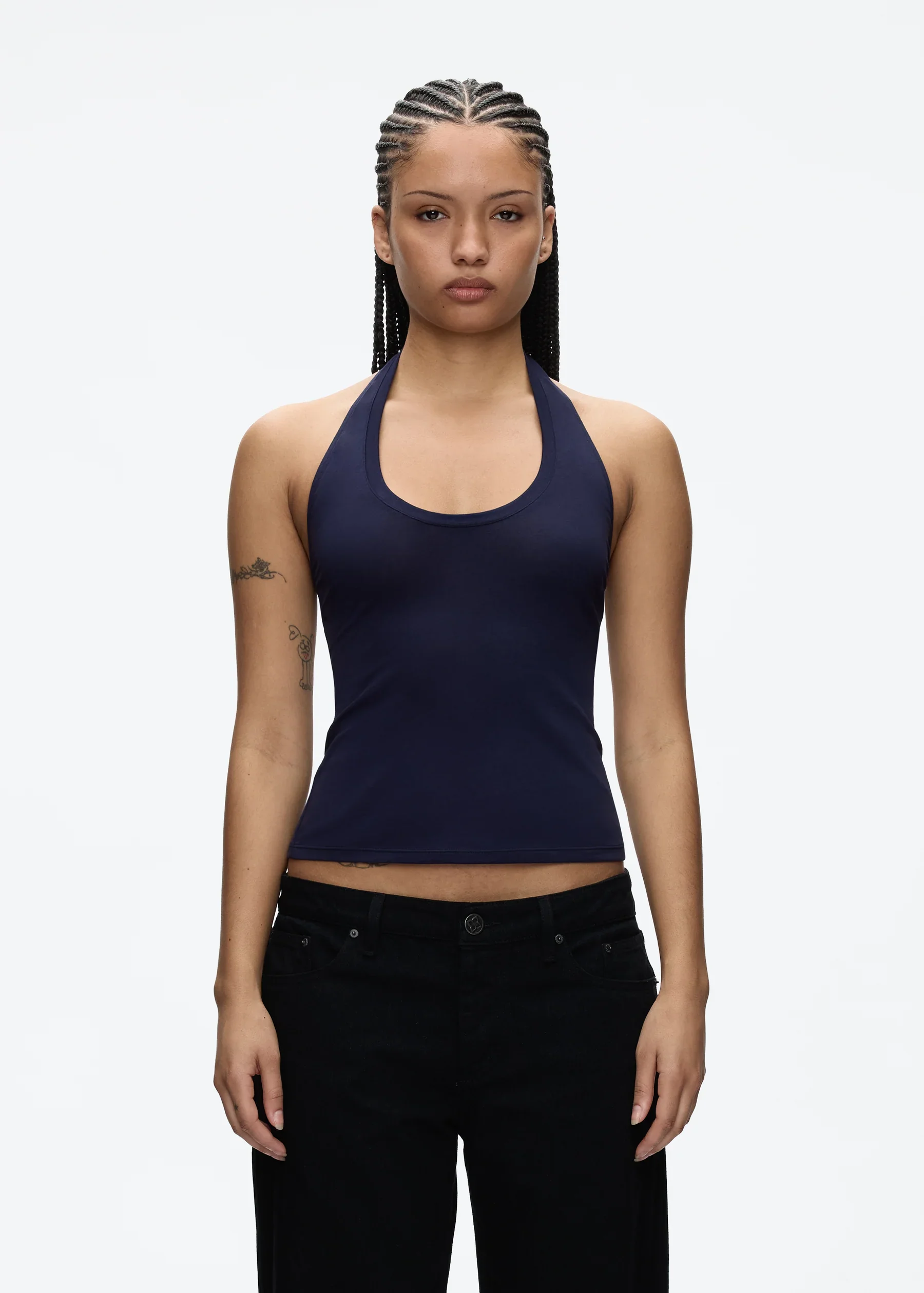 Tank Halter Neck Camisole High Elasticity Slim Fit Backless Top U-Neck Halter Backless Slim Fit Camisole Versatile Outerwear Base Shirt Spicy Girl Style Sleeveless Top