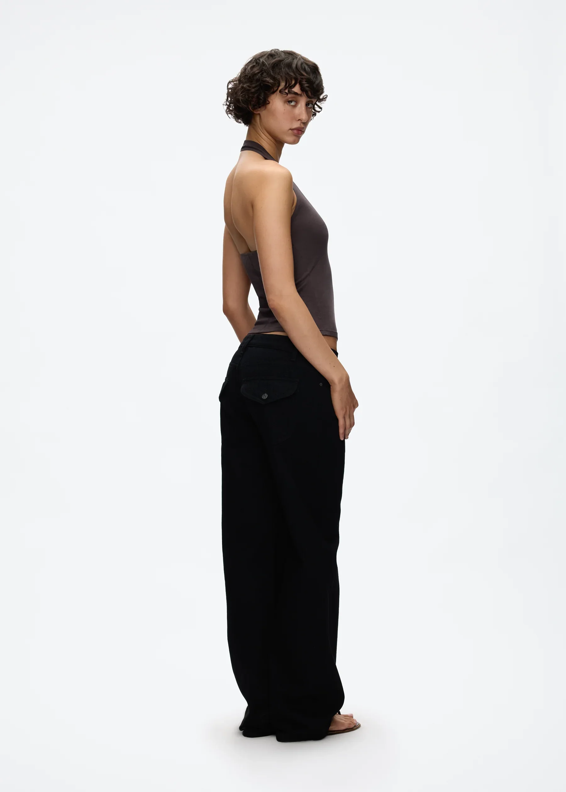 Tank Halter Neck Camisole High Elasticity Slim Fit Backless Top U-Neck Halter Backless Slim Fit Camisole Versatile Outerwear Base Shirt Spicy Girl Style Sleeveless Top