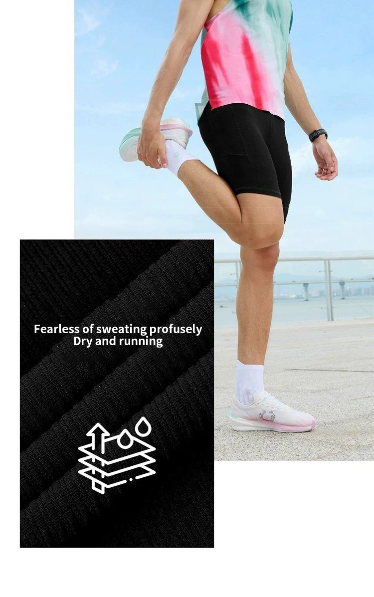 QIAODAN FEIYING PB6.0 Men Half Elastic Fitness Shorts 2026 Summer Breathable Tight Fit Sport Pants Men's Clothing QZBZK3261031R