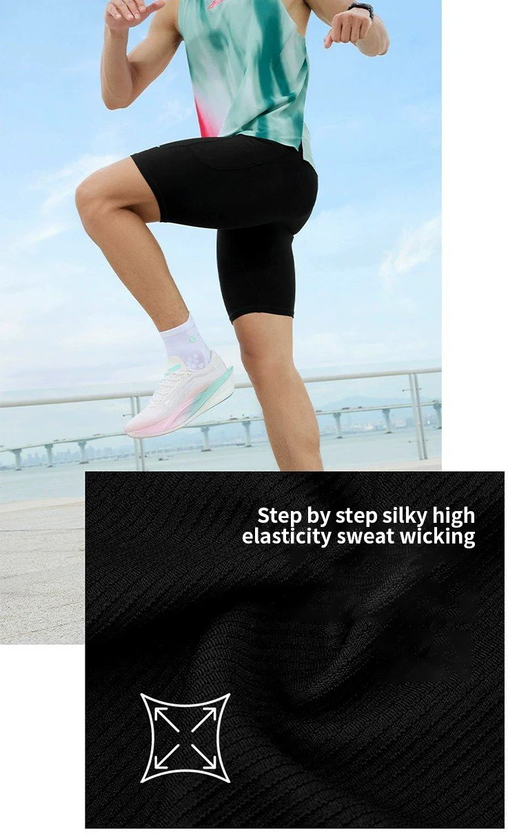QIAODAN FEIYING PB6.0 Men Half Elastic Fitness Shorts 2026 Summer Breathable Tight Fit Sport Pants Men's Clothing QZBZK3261031R