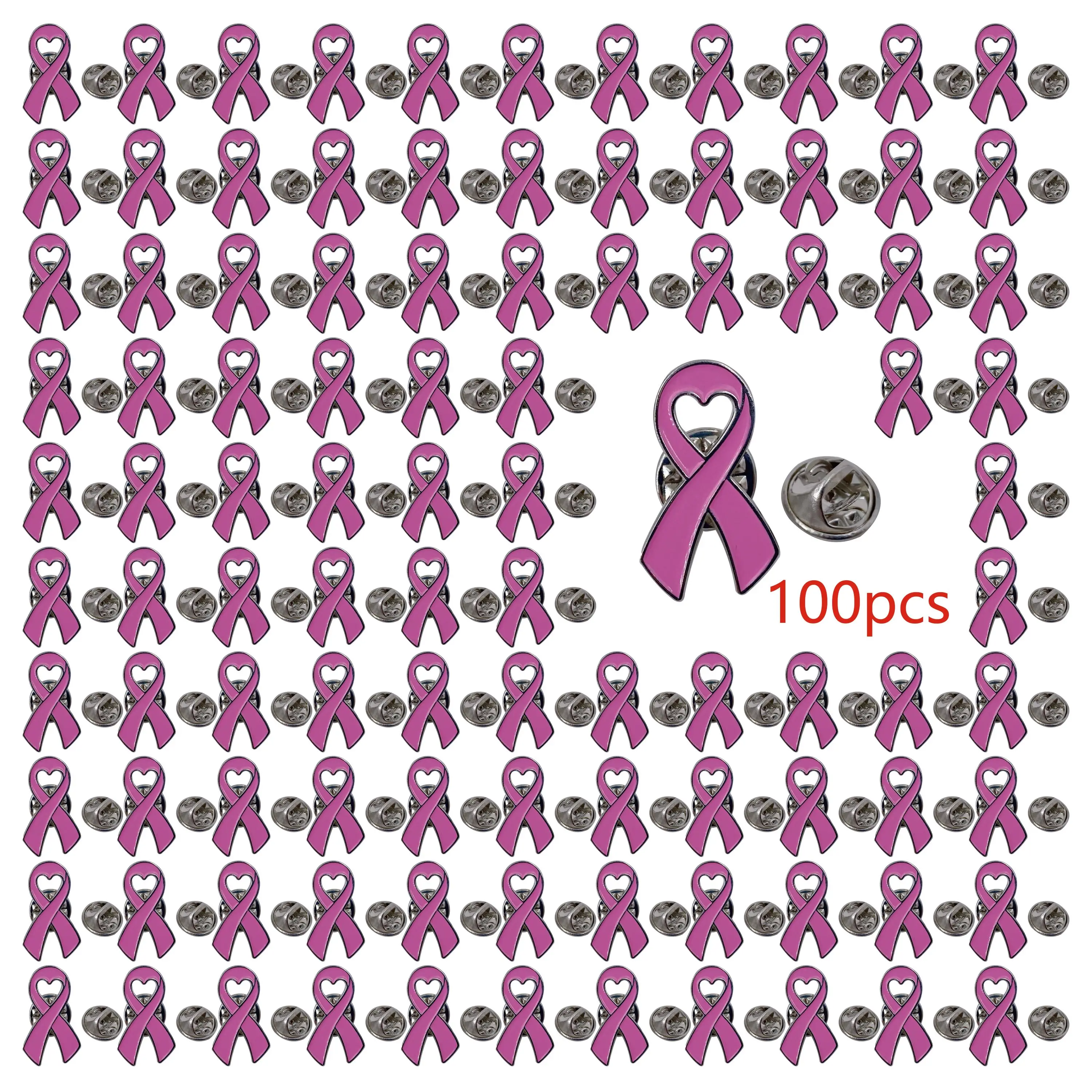 Pink Ribbon Pins Breast Cancer Awareness Enamel Lapel Pin for Women Pink Ribbon Brooch Pins Pink Hope Ribbon