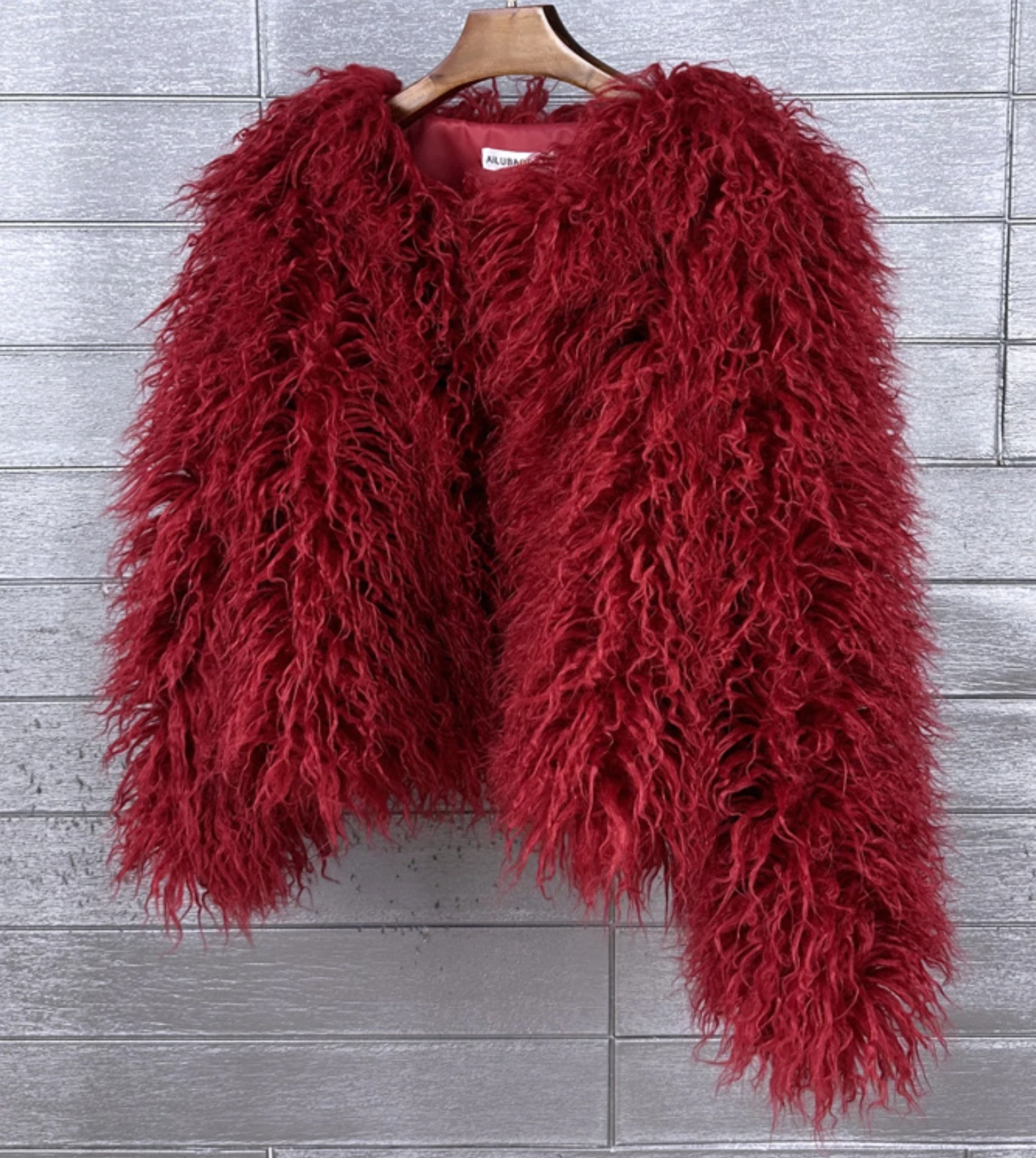 Women's Fur Coat Colorful Furry Pink Lamb Wool Faux Fur Coat Female Shaggy Sheepskin Coat Winter Artificial Fur Jacket