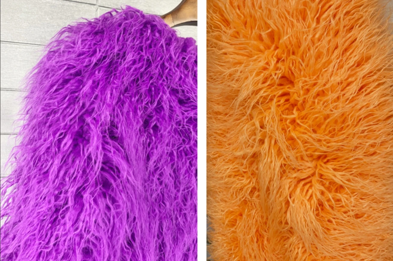 Women's Fur Coat Colorful Furry Pink Lamb Wool Faux Fur Coat Female Shaggy Sheepskin Coat Winter Artificial Fur Jacket