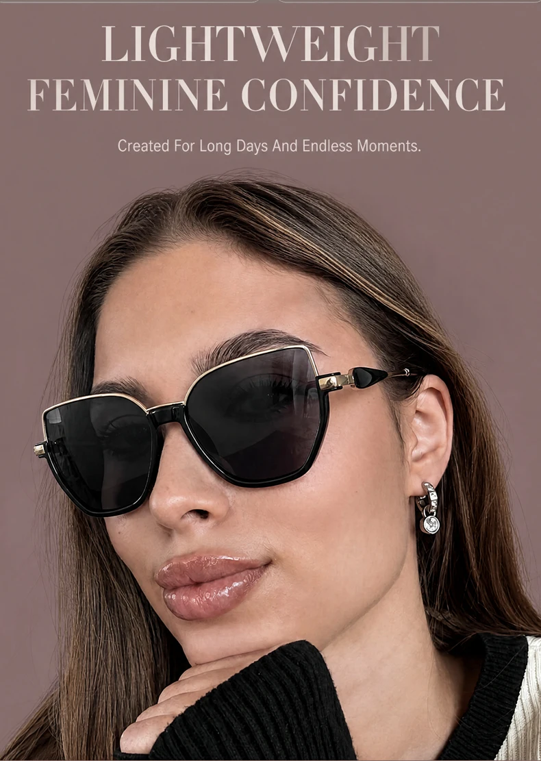 Oversized Sexy Cat Eye Sunglasses Women Big Frame 2026 Luxury Brand Classic Polygon Sun Glasses for Ladies Retro Shades UV400
