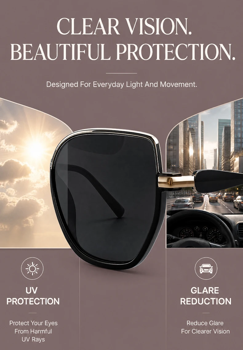 Oversized Sexy Cat Eye Sunglasses Women Big Frame 2026 Luxury Brand Classic Polygon Sun Glasses for Ladies Retro Shades UV400