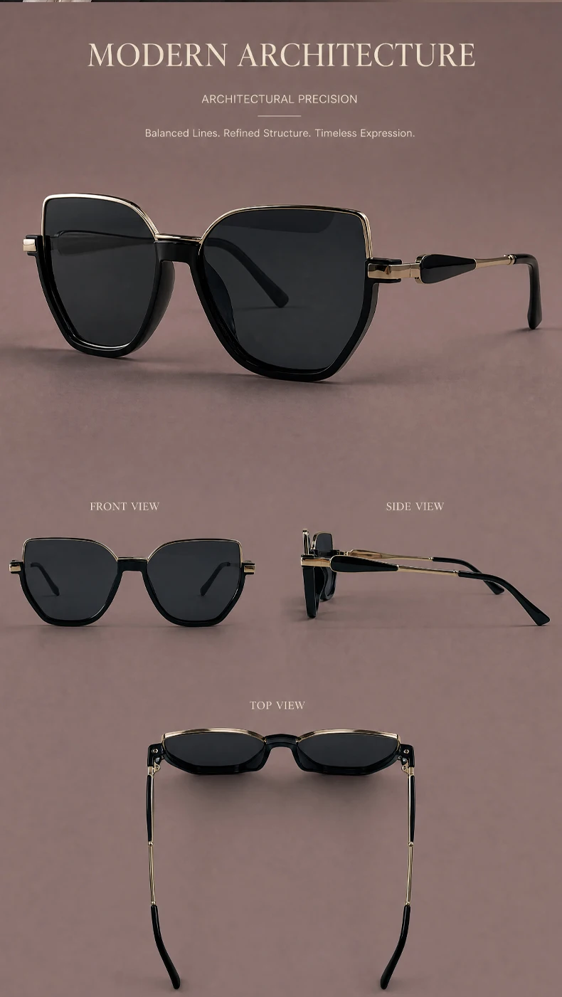 Oversized Sexy Cat Eye Sunglasses Women Big Frame 2026 Luxury Brand Classic Polygon Sun Glasses for Ladies Retro Shades UV400