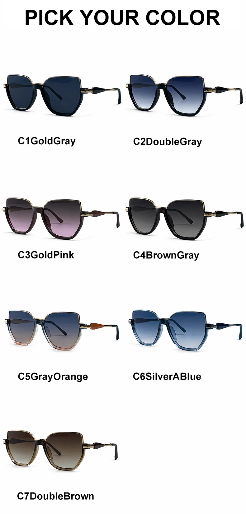 Oversized Sexy Cat Eye Sunglasses Women Big Frame 2026 Luxury Brand Classic Polygon Sun Glasses for Ladies Retro Shades UV400