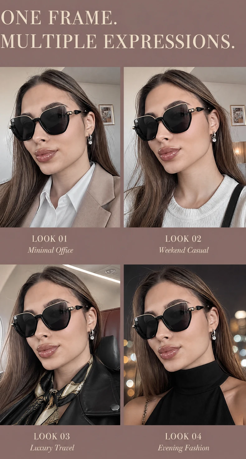Oversized Sexy Cat Eye Sunglasses Women Big Frame 2026 Luxury Brand Classic Polygon Sun Glasses for Ladies Retro Shades UV400