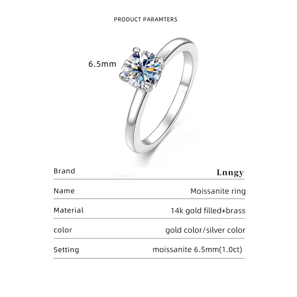 Lnngy Certified Round Cut Moissanite Halo Engagement Ring for Women Sparkling Lab Diamond Wedding Band Jewelry Gift