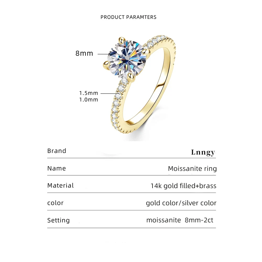 Lnngy Certified Round Cut Moissanite Halo Engagement Ring for Women Sparkling Lab Diamond Wedding Band Jewelry Gift