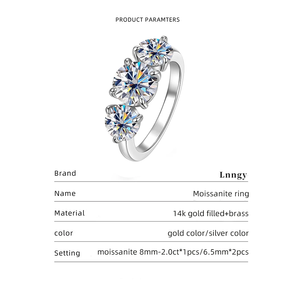 Lnngy Certified Round Cut Moissanite Halo Engagement Ring for Women Sparkling Lab Diamond Wedding Band Jewelry Gift