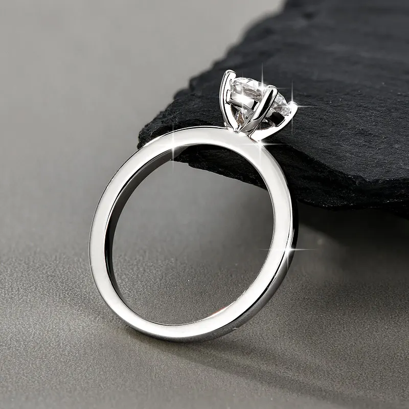 Lnngy Certified Round Cut Moissanite Halo Engagement Ring for Women Sparkling Lab Diamond Wedding Band Jewelry Gift