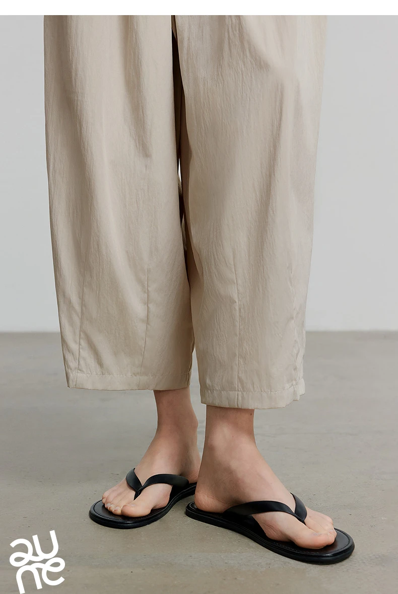 TOYOUTH Women Pants 2026 Summer New Lazy Relaxed Lightweight Casual Pants Cotton Crepe Texture Pleated Yamamoto Pants