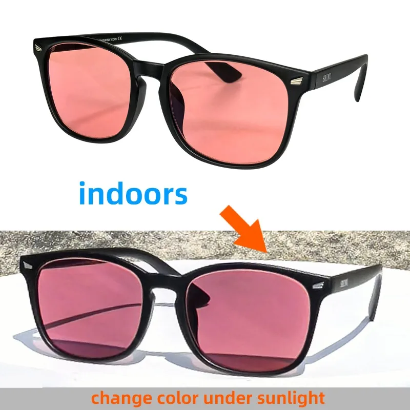 SHINU FL41 Tinted Glasses FL-41 Migraine Glasses Block 480-520nm Blue Green Light Anti Photophobia Tint Color Sunglasses Women