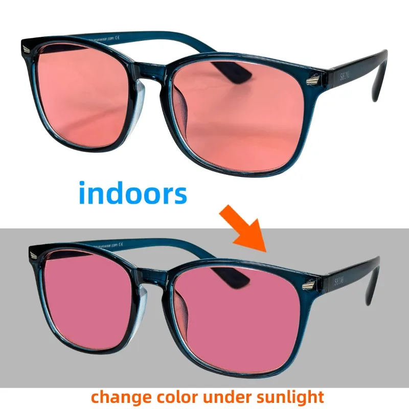 SHINU FL41 Tinted Glasses FL-41 Migraine Glasses Block 480-520nm Blue Green Light Anti Photophobia Tint Color Sunglasses Women
