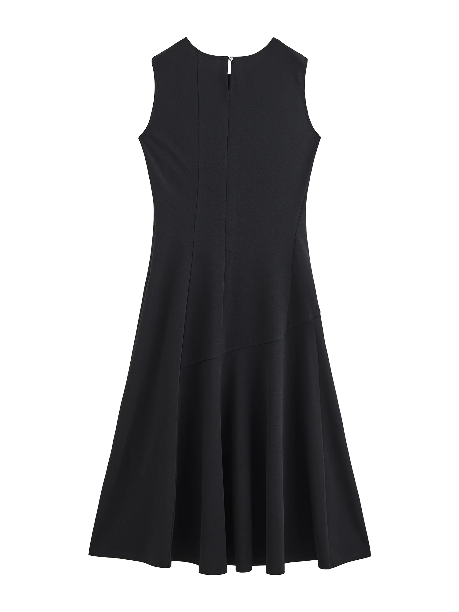 ZIQIAO French-style Black Mini Dress Women 2026 Summer New Style Fitted Waist Sleeveless Round Neck Short Dress Citywalk Dating