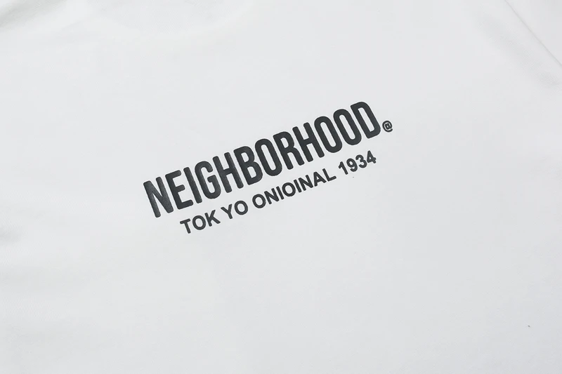 Japan Tokyo NBHD Pockets Print Label T Shirt Men Women High Quality Black Gray White Loose Short Sleeve Cotton T-shirts Tops Tee