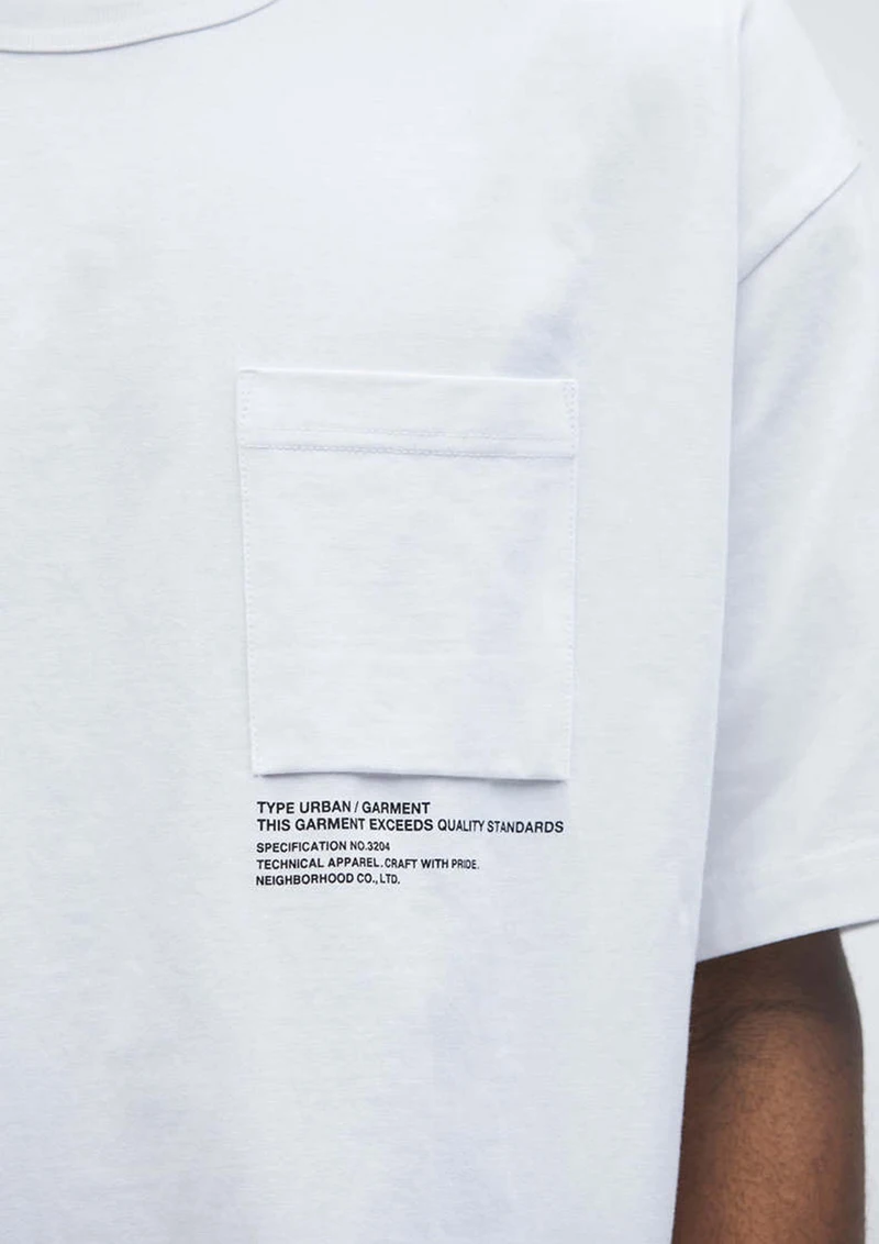 Japan Tokyo NBHD Pockets Print Label T Shirt Men Women High Quality Black Gray White Loose Short Sleeve Cotton T-shirts Tops Tee