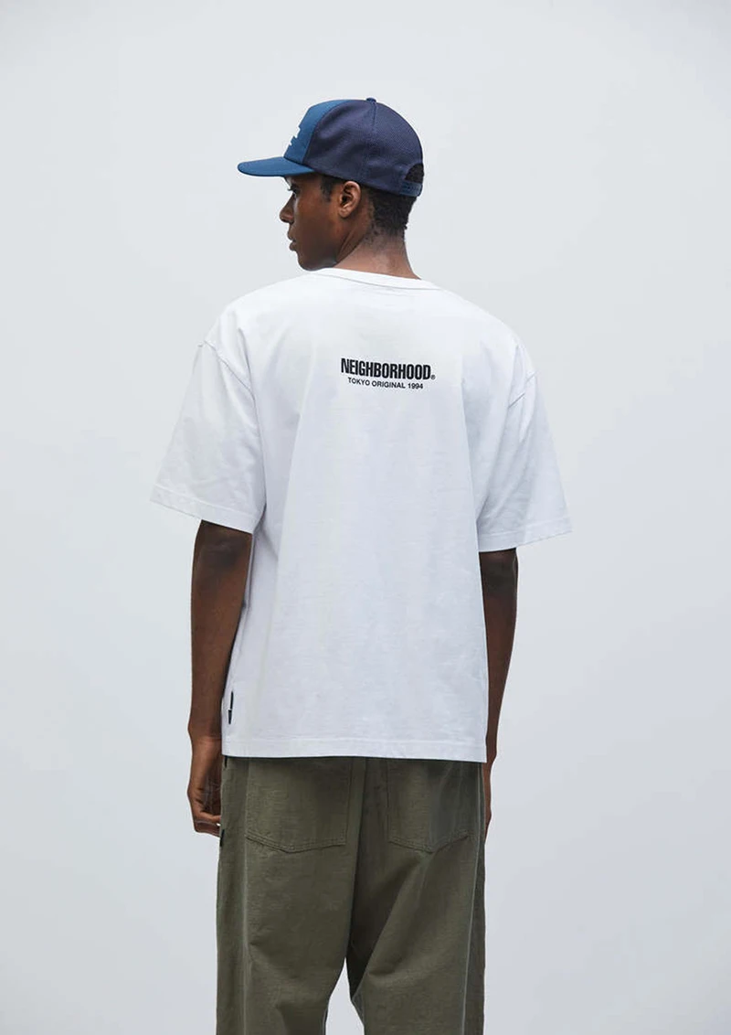 Japan Tokyo NBHD Pockets Print Label T Shirt Men Women High Quality Black Gray White Loose Short Sleeve Cotton T-shirts Tops Tee