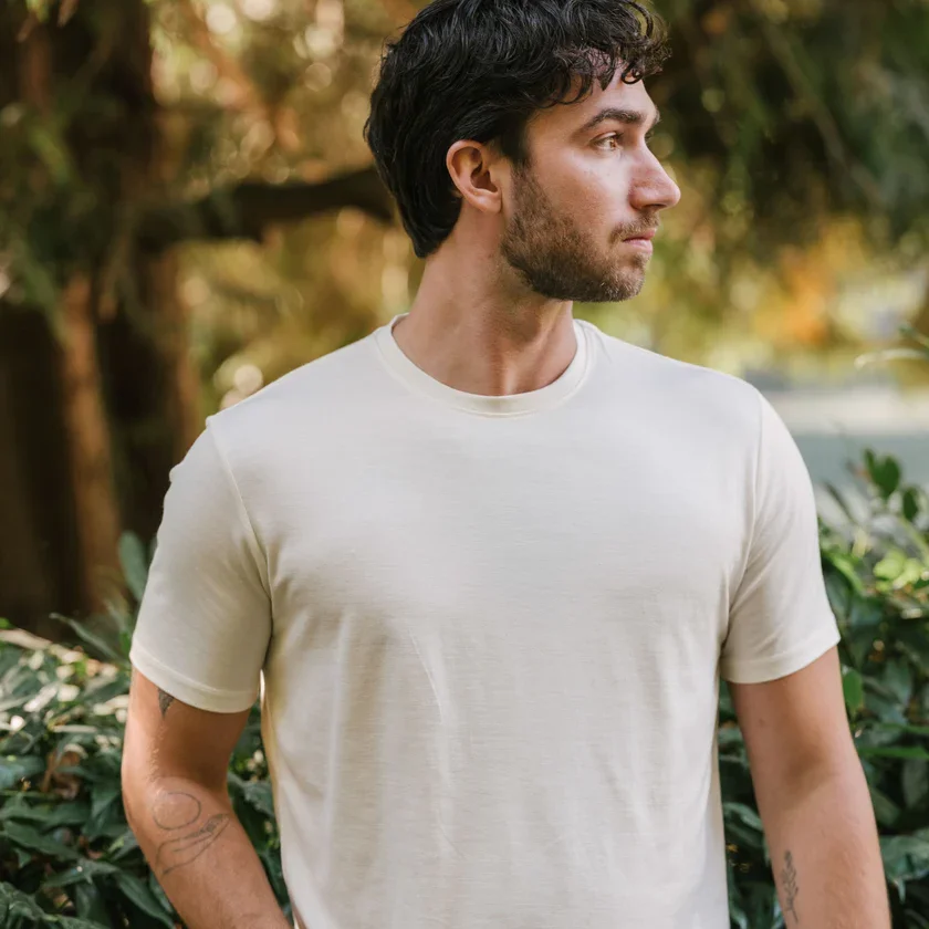 Men's Superfine Merino Wool T-Shirt Base Layer Wicking Breathable Quick Dry Anti-Odor No-itch Comfortable Fit Size