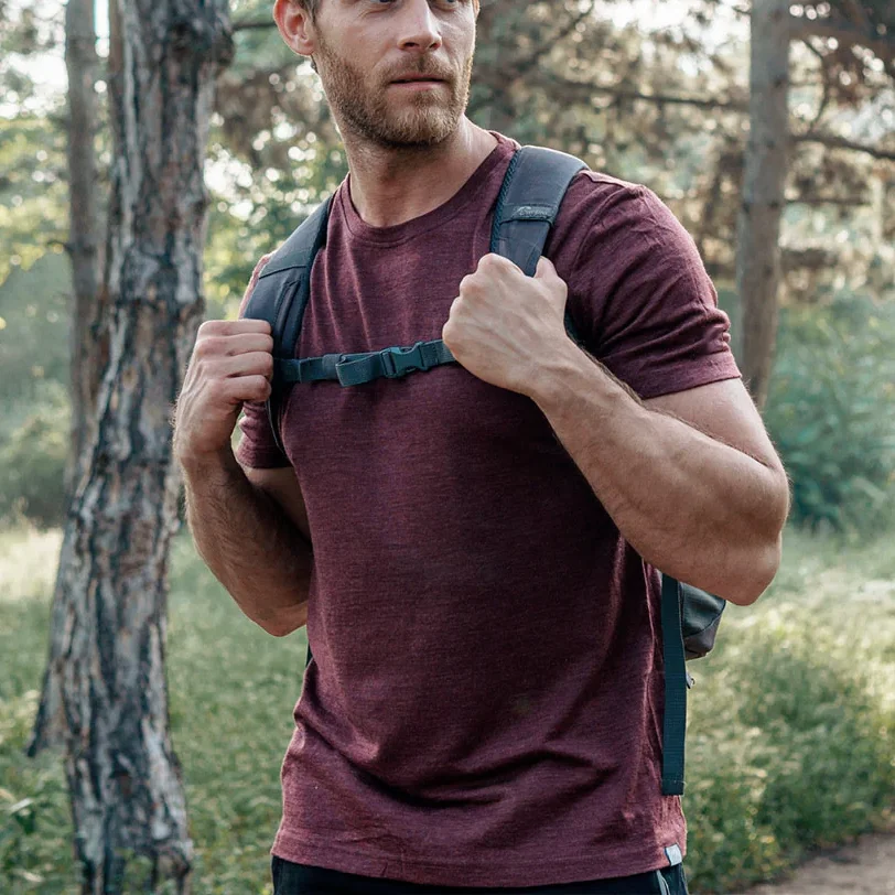 Men's Superfine Merino Wool T-Shirt Base Layer Wicking Breathable Quick Dry Anti-Odor No-itch Comfortable Fit Size