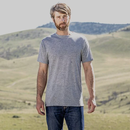 Men's Superfine Merino Wool T-Shirt Base Layer Wicking Breathable Quick Dry Anti-Odor No-itch Comfortable Fit Size