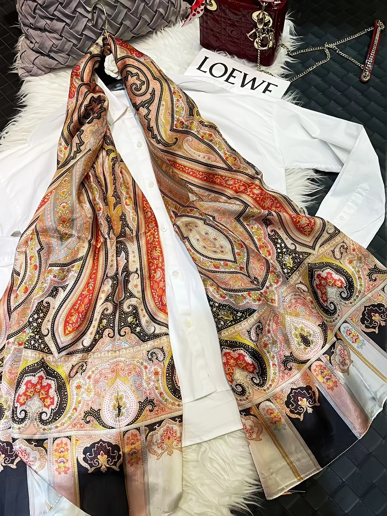 2016 Winter Fashion Women's Scarf Hot Sale Mulberry Silk Scarves Shawl Female Long Silk Scarf Blue and Coffee 180*110cm