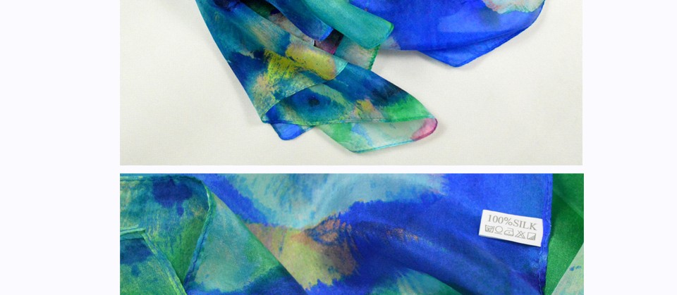 2016 Winter Fashion Women's Scarf Hot Sale Mulberry Silk Scarves Shawl Female Long Silk Scarf Blue and Coffee 180*110cm