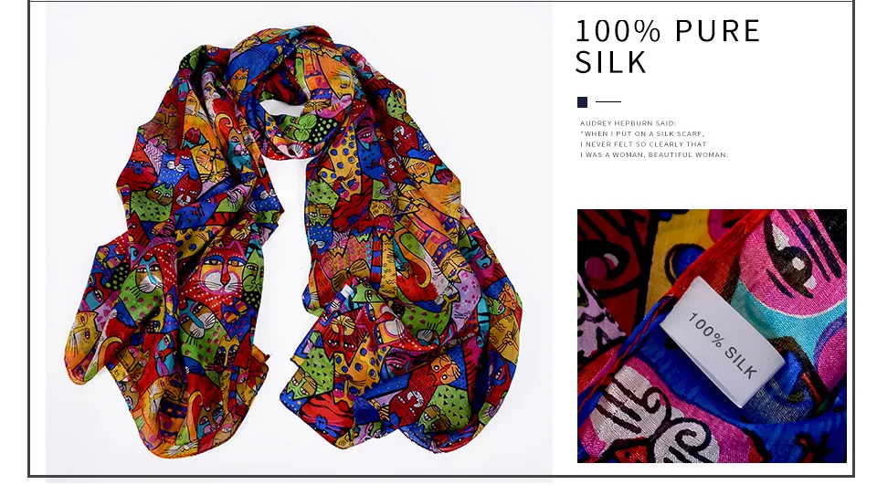 2016 Winter Fashion Women's Scarf Hot Sale Mulberry Silk Scarves Shawl Female Long Silk Scarf Blue and Coffee 180*110cm